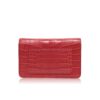 BARZAAR Matte Red Crocodile Leather Clutch Bag