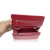 BARZAAR Matte Red Crocodile Leather Clutch Bag