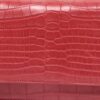 BARZAAR Matte Red Crocodile Leather Clutch Bag