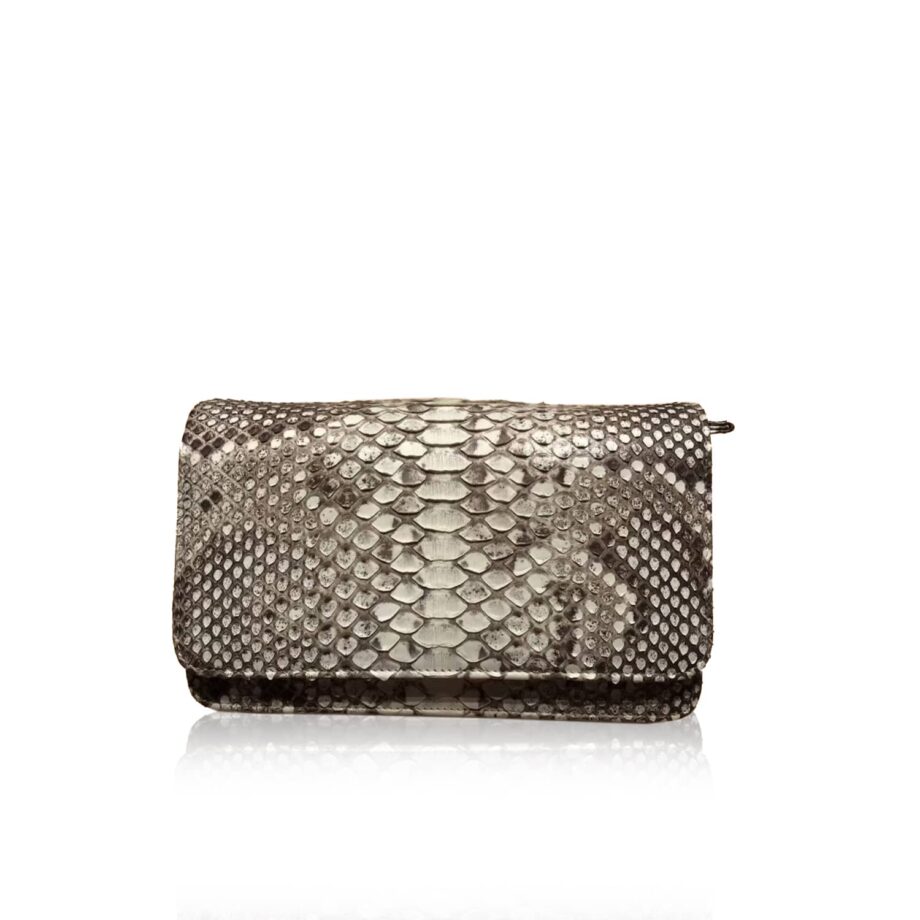 BARZAAR Natural Python Skin Clutch Bag