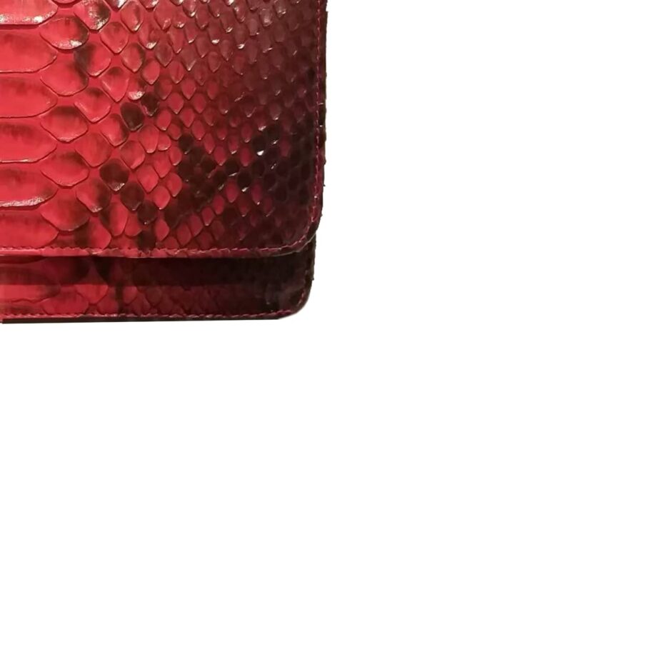 BARZAAR Red Python Leather Clutch Bag