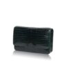 Barzaar Dark Green Shiny Crocodile Leather Clutch Bag