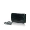 Barzaar Dark Green Shiny Crocodile Leather Clutch Bag