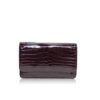 Barzaar Dark Purple Shiny Crocodile Clutch Bag