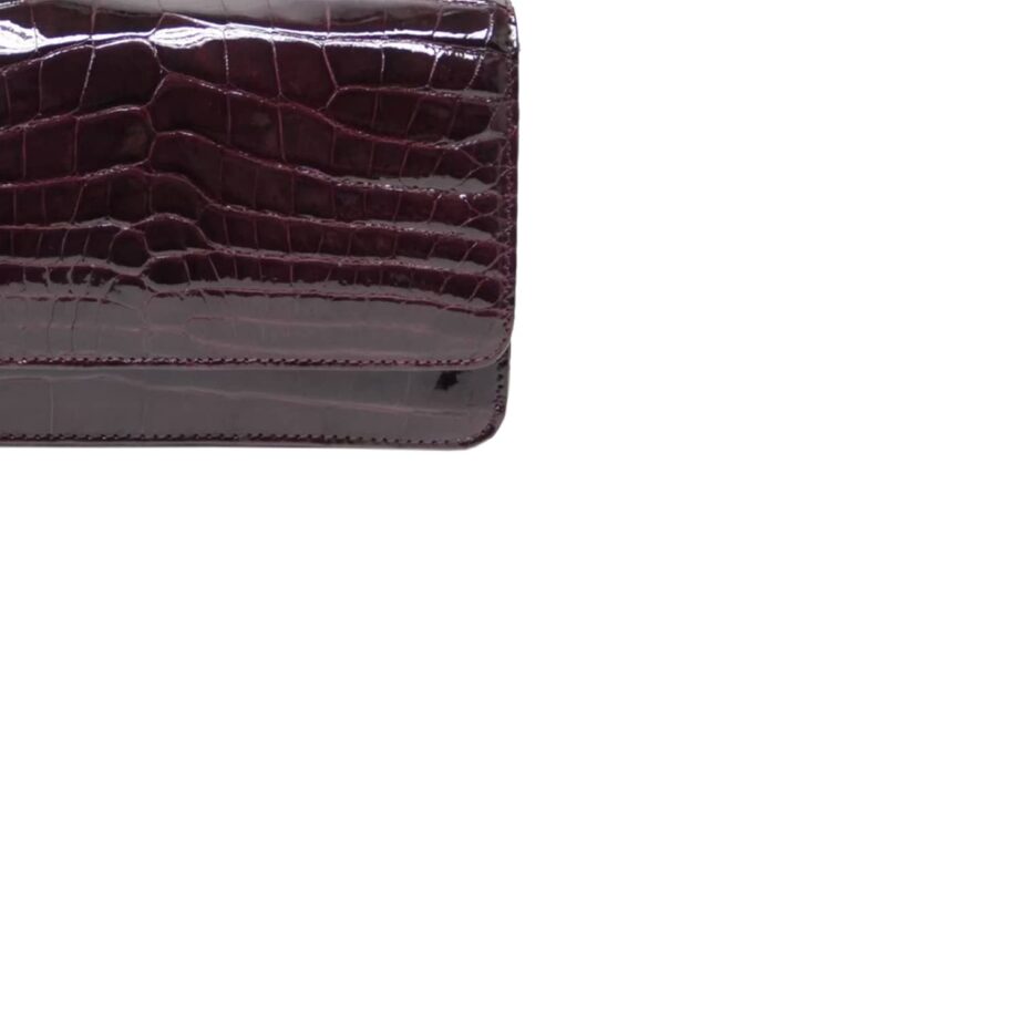 Barzaar Dark Purple Shiny Crocodile Clutch Bag