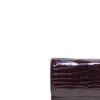 Barzaar Dark Purple Shiny Crocodile Clutch Bag