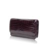 Barzaar Dark Purple Shiny Crocodile Clutch Bag