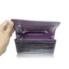 Barzaar Dark Purple Shiny Crocodile Clutch Bag