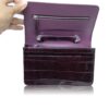 Barzaar Dark Purple Shiny Crocodile Clutch Bag