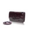 Barzaar Dark Purple Shiny Crocodile Clutch Bag