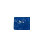 Barzaar Shiny Royal Blue Crocodile Leather Clutch Bag