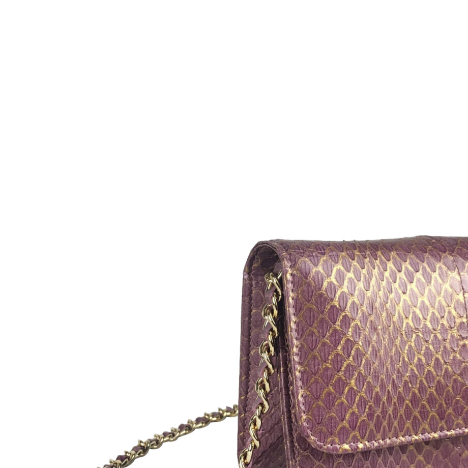 BARZAAR Metallic Purple Limited Cobra Leather Clutch Bag