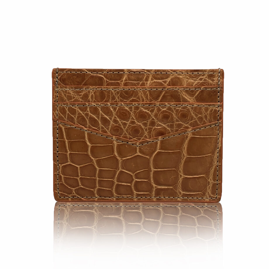 Crocodile Cardholder, Matte Sand