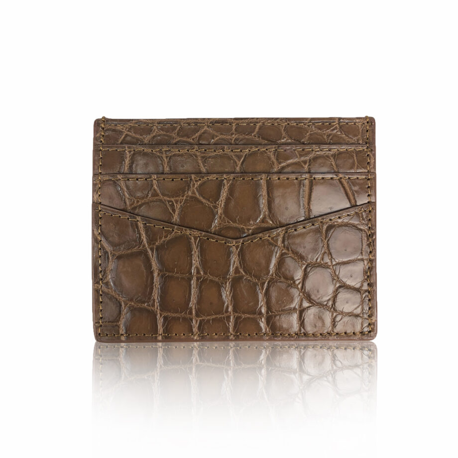 Crocodile Cardholder, Matte Brown