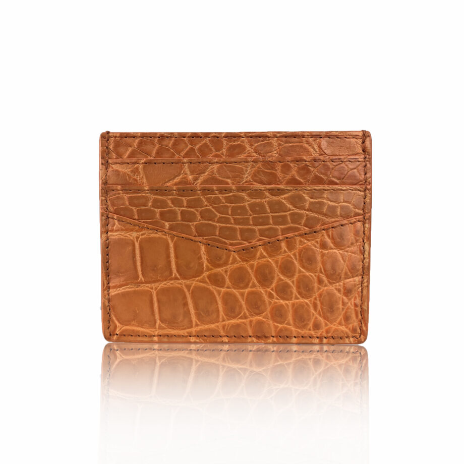 Crocodile Cardholder, Matte Tan