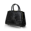 ELLIE Crocodile Leather Handbag Black