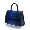 "GOLDMAS" Crocodile Handbag, Two Tone Blue Limited, size 25