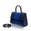 "GOLDMAS" Crocodile Handbag, Two Tone Blue Limited, size 25