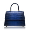 "GOLDMAS" Crocodile Handbag, Two Tone Blue Limited, size 25