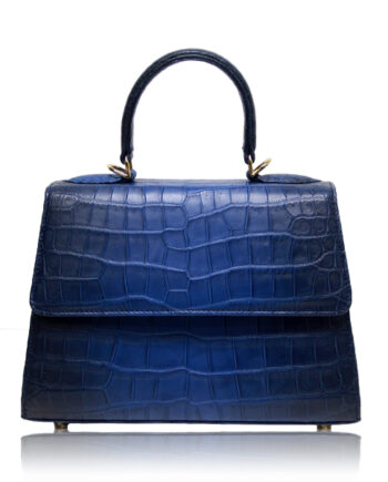 "GOLDMAS" Crocodile Handbag, Two Tone Blue Limited, size 25