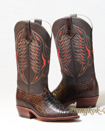 Crocodile Belly Leather Cowboy Boot Brown