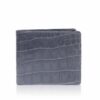 Crocodile Belly Leather Wallet , Blue Grey