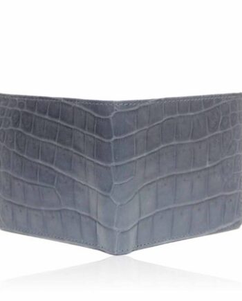Crocodile Belly Leather Wallet , Blue Grey