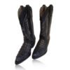 Crocodile Hornback Leather Cowboy Boot , Black