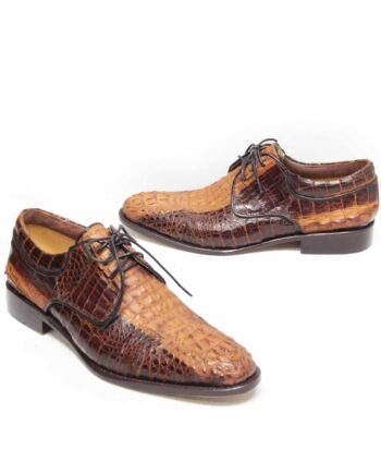 Crocodile Hornback Leather Formal Shoes , Two Tone