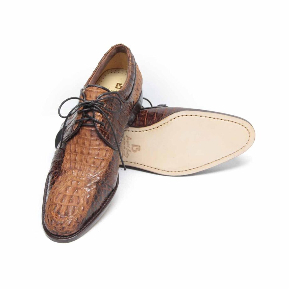 Crocodile Hornback Leather Formal Shoes , Two Tone