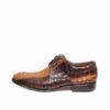 Crocodile Hornback Leather Formal Shoes , Two Tone