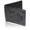 Crocodile Hornback Leather Wallet , Black