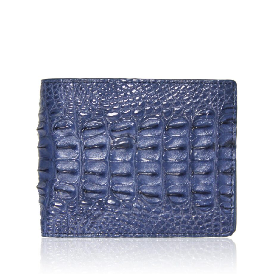 Crocodile Hornback Leather Wallet , Blue