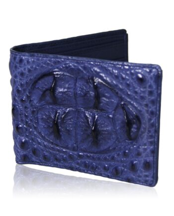 Crocodile Hornback Leather Wallet , Blue