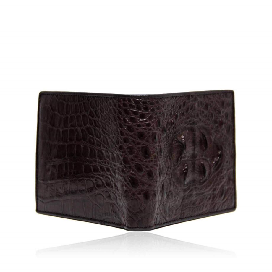 Crocodile Hornback Leather Wallet , Bordeaux