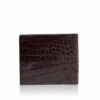 Crocodile Hornback Leather Wallet , Dark Brown