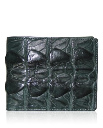 Crocodile Hornback Leather Wallet , Dark Green
