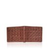 Crocodile Hornback Leather Wallet , Dark Tan