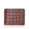 Crocodile Hornback Leather Wallet , Dark Tan