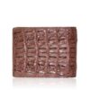 Crocodile Hornback Leather Wallet , Dark Tan