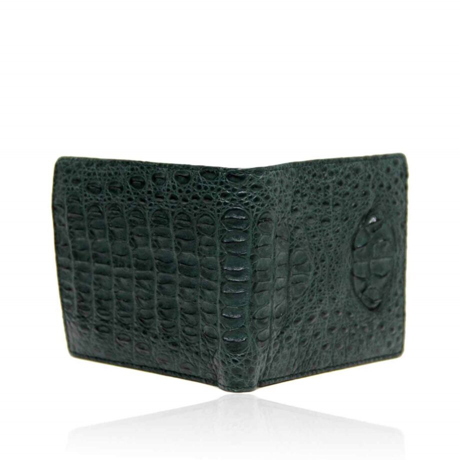 Crocodile Hornback Leather Wallet , Green