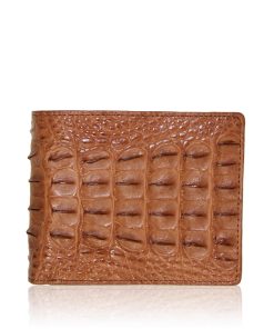 Crocodile Hornback Leather Wallet , Light Tan