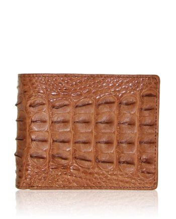 Crocodile Hornback Leather Wallet , Light Tan