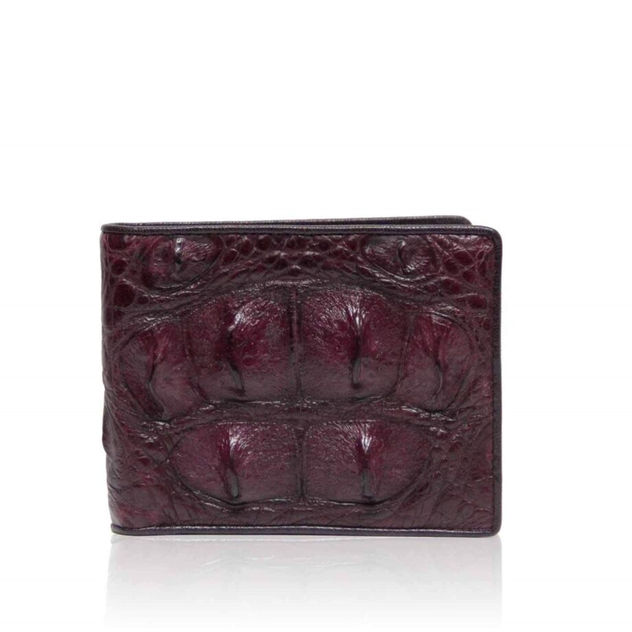 Crocodile Hornback Leather Wallet , Maroon