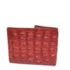 Crocodile Hornback Leather Wallet , Red