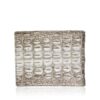 Crocodile Hornback Leather Wallet , White Himalayan