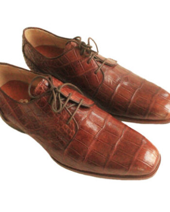 Crocodile Leather Formal Shoes , Cognac