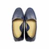 Crocodile Leather Moccasin , Navy Blue