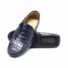 Crocodile Leather Moccasin , Navy Blue