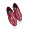 Crocodile Leather Moccasin, Shiny Red